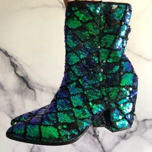 Brand New Mermaid Sequin Booties